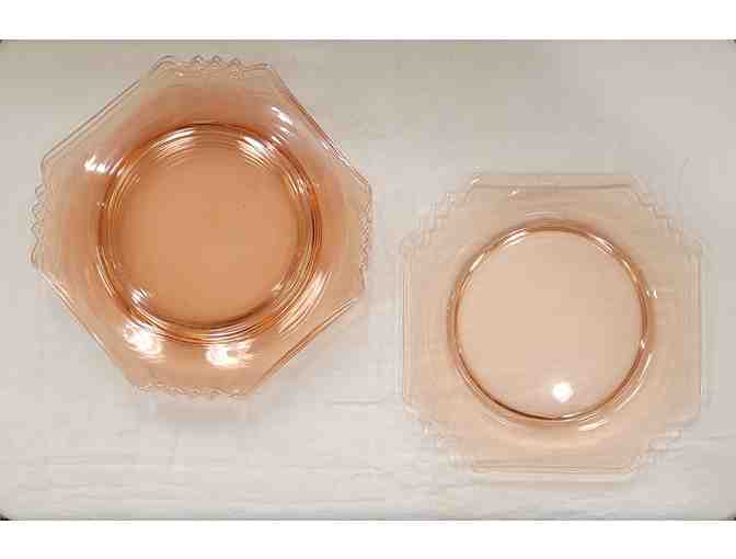 Vintage Pink Depression Ware Dessert or Salad Plates, Set of Five