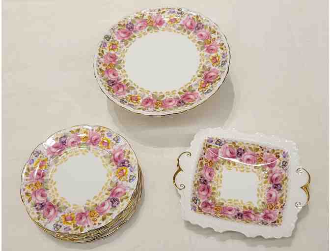 Cake Stand and Serving Set, Vintage Royal Albert Bone China 'Serena'