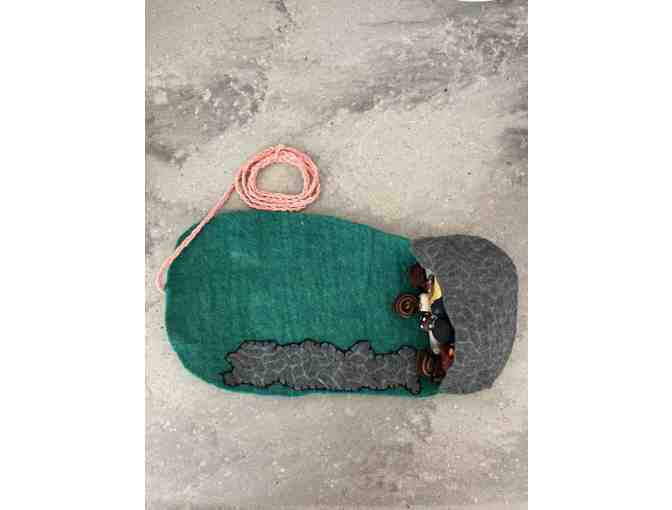 Handmade Wool & Wood Campfire Playmat With Peg Dolls