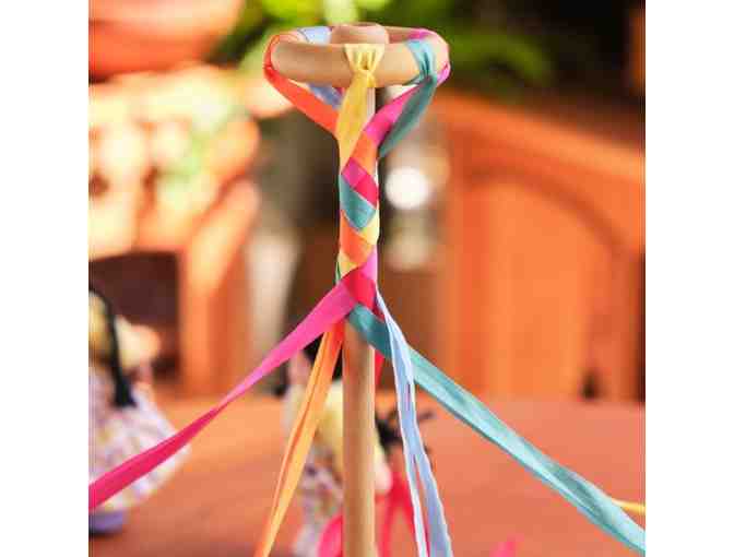 May Pole Decoration with Silk Ribbon