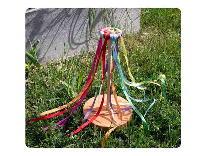 May Pole Decoration with Silk Ribbon