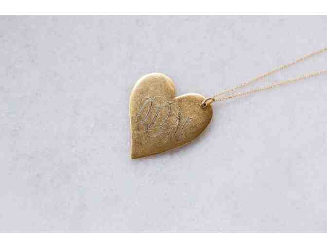 Golden Thread Large Heart on 30' Chain Necklace