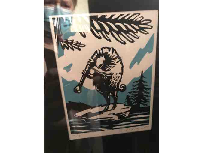 Alta Louise Doyle Lino Cut 'Wood Creature'