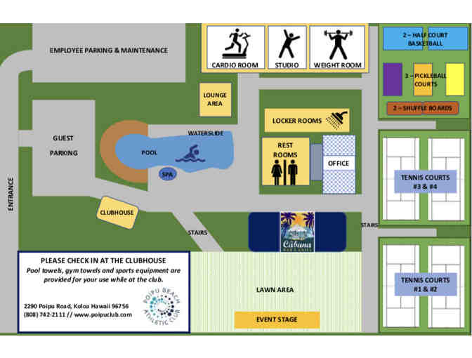 Poipu Beach Athletic Club Fitness Pass, Cap, Tempercraft Bottle and Rock Tape