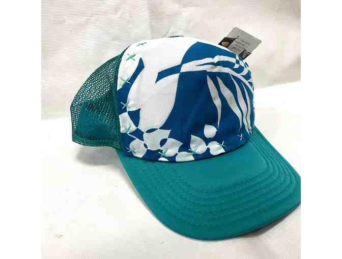 Handmade trucker's hat, made on Kauai with vintage fabric