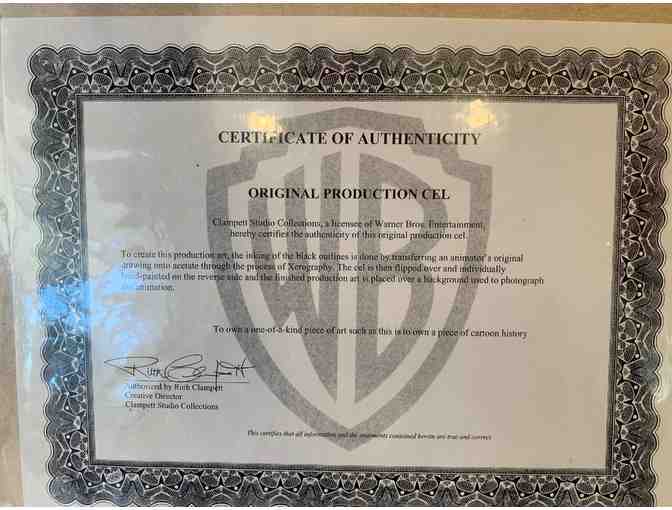 One of a kind Production Cel signed by Friz Freleng