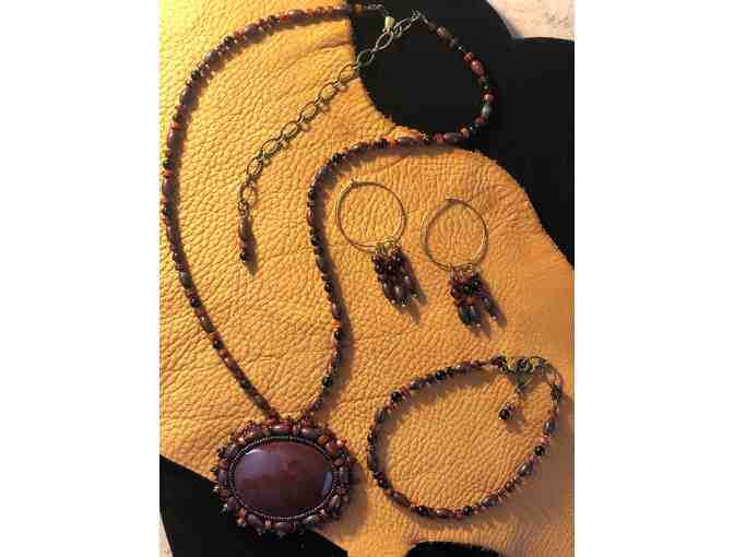 Jasper Necklace, Earring, and Bracelet Set