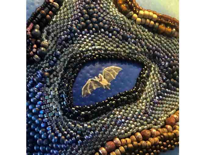 'Still Connected and Hopeful', Beaded and Painted Ostrich Egg