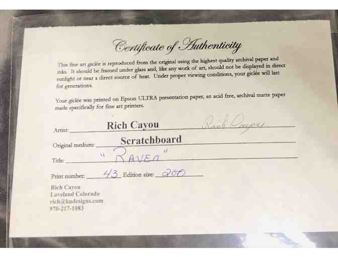 'Raven' Print of Scratchboard Art