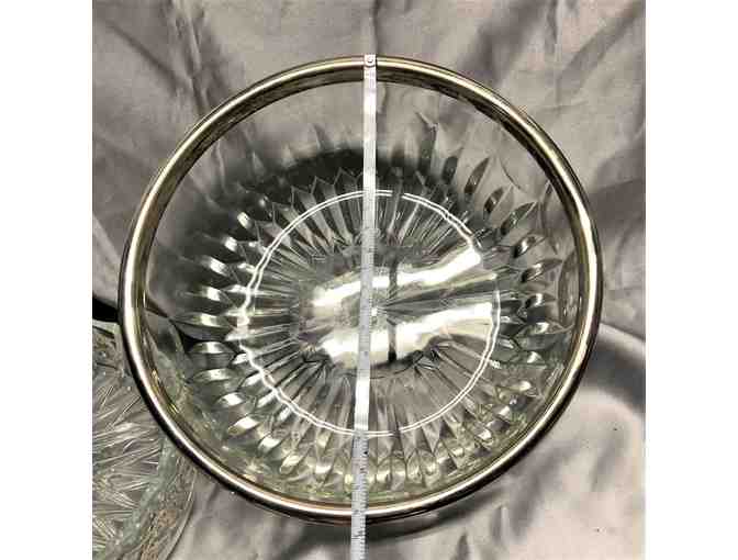 Vintage Crystal Bowl and Relish Dish with Silver Plate Accents