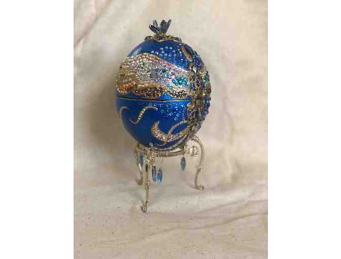 EGGS-TRAVAGANZA - Raptorge Egg Jewel Box - Decorated Ostrich Egg