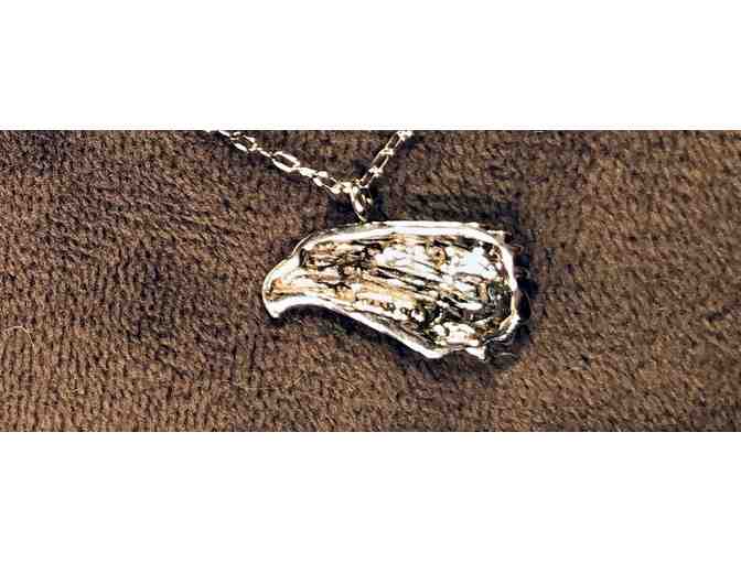 LIVE - Sterling Eagle Necklace, Earring and Pin Set with Framed Eagle Feather Painting