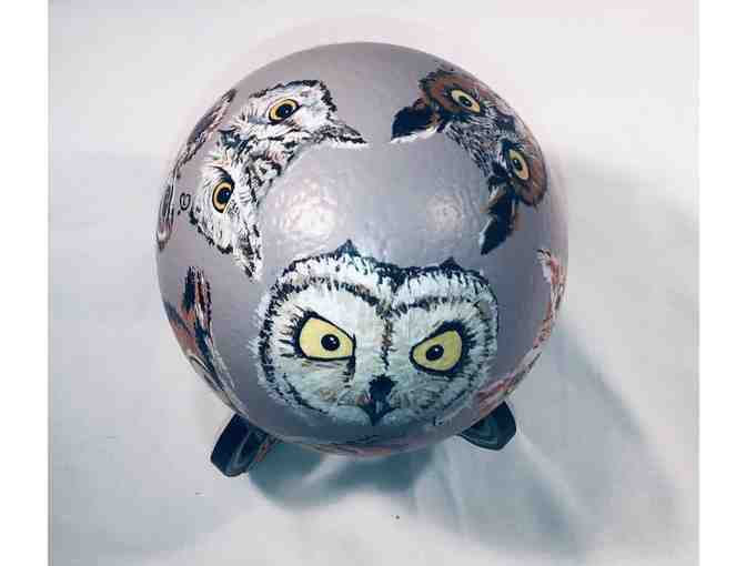 EGGS-TRAVAGANZA - 'Owl Be Watching You' Painted Ostrich Egg