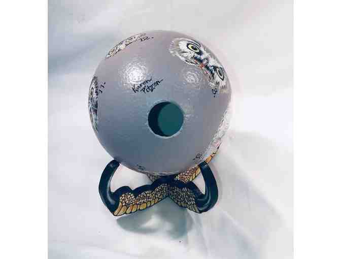 EGGS-TRAVAGANZA - 'Owl Be Watching You' Painted Ostrich Egg