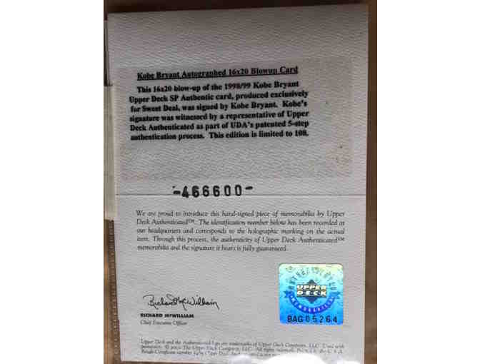 Kobe Bryant signed Upper Deck Poster