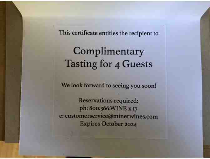 GIFT CERTIFICATE FOR NAPA WINE TASTING FOR 4 PERSONS