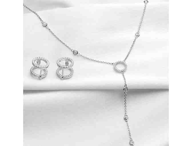 Lovely Lariat Necklace & Earrings Set in Platinum