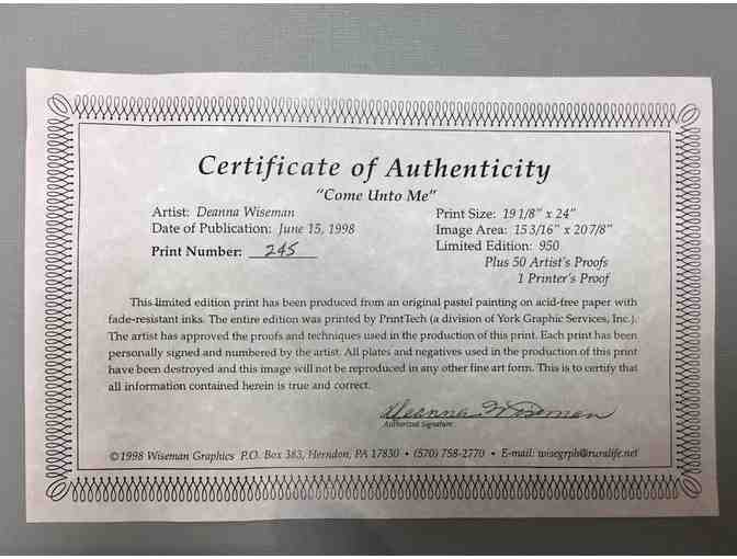 Deanna Wiseman 'Come Unto Me' Framed Print