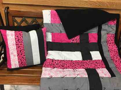 Handcrafted Modern Quilt and Pillows