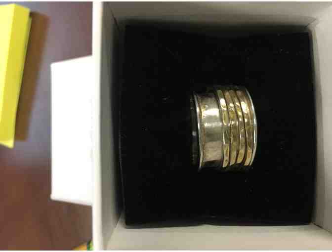 Travel Jewelry organizer and silver and gold spinner ring