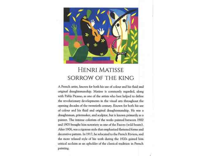 Henri Matisse (1869-1954) 'Sorrow Of The King' 11x14 Giclee Art