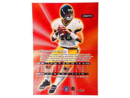 2000 Fleer #234 Tom Brady Rookie RC Graded Patriots, 23kt Gold Overlay. Plate Signature.