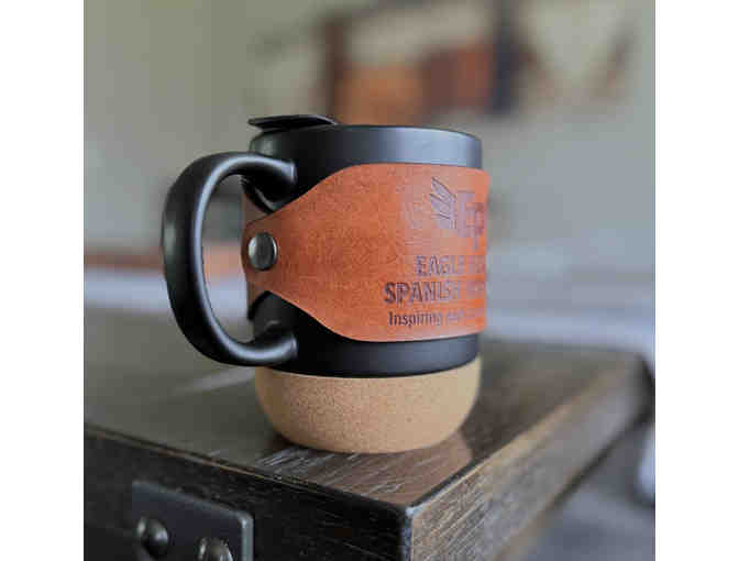 EHSI Leather Wrapped Cork Based Ceramic Mugs- set of 2