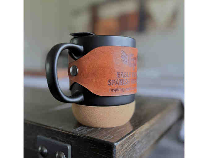 EHSI Leather Wrapped Cork Based Ceramic Mugs- set of 2
