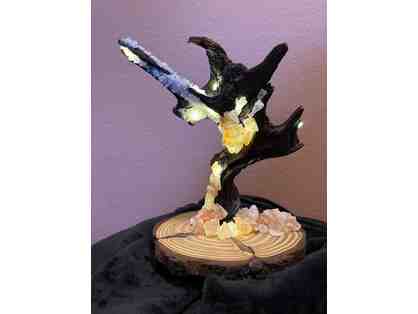 Himalayan Salt and Brazilian Manza Wood Sculpture