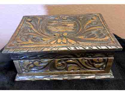 Hand-carved Antique Mexican Wooden Treasure Box