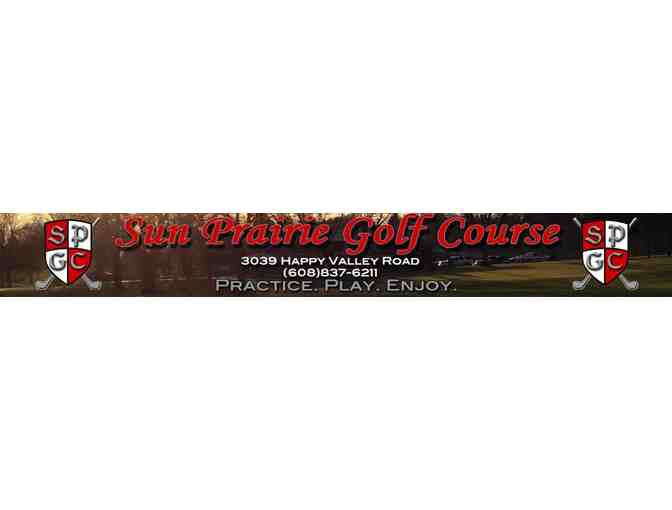 Twosome of Golf with Carts at the Sun Prairie Golf Course