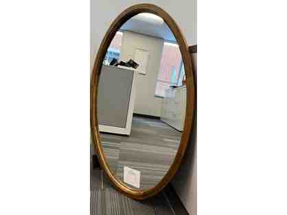 Wooden Oval Mirror