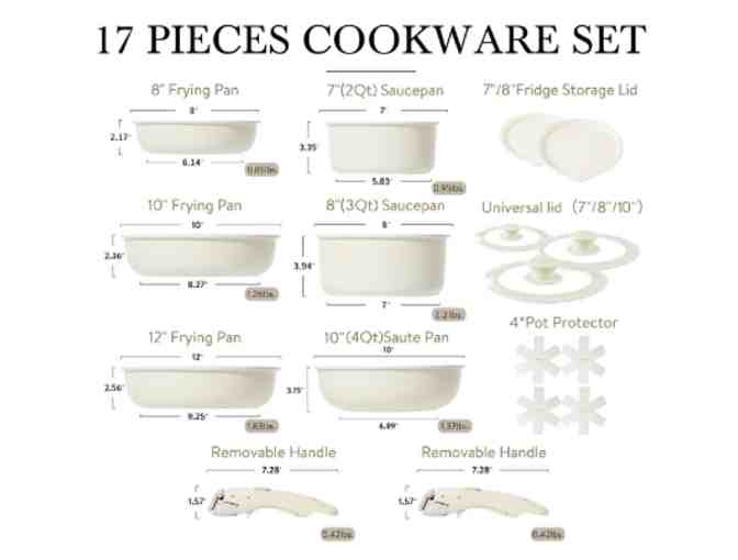 Carote Nonstick Cookware Set 17 Pcs