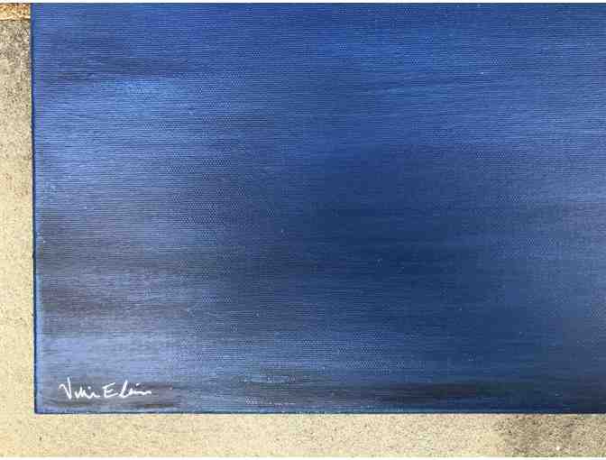 Framed Original Acrylic Abstract 'Blue Waters' by Blue Day Art