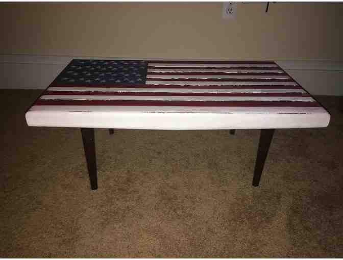 *Hand-Painted Flag Bench