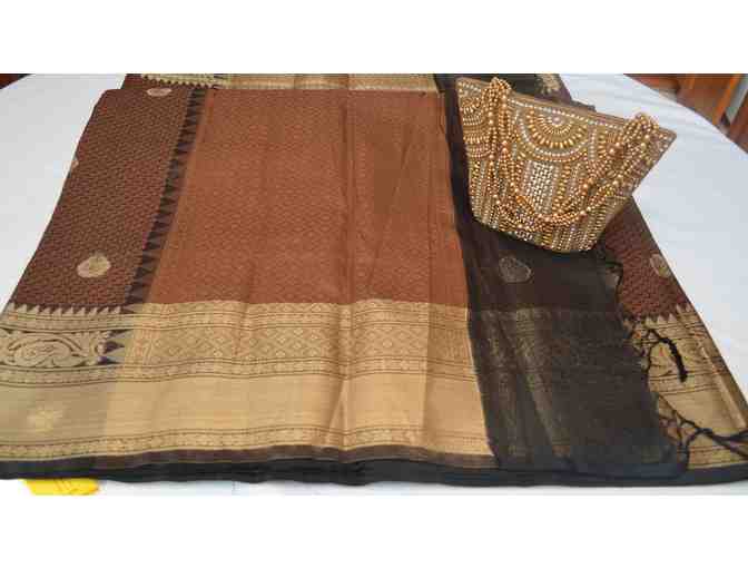 Coffee extravagance in Silk Cotton Saree