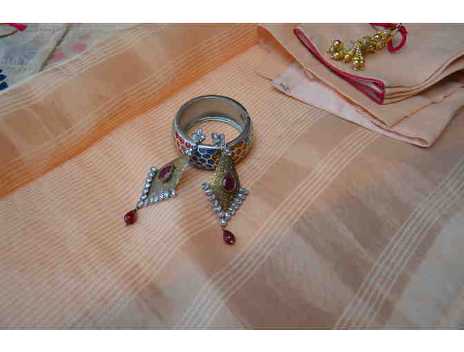 Cream Organza with Embrodery Saree