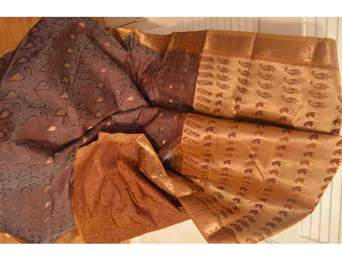 Grey Double Shade Blended Art Silk Saree