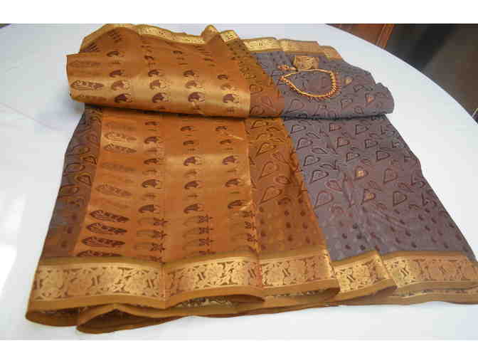 Grey Double Shade Blended Art Silk Saree