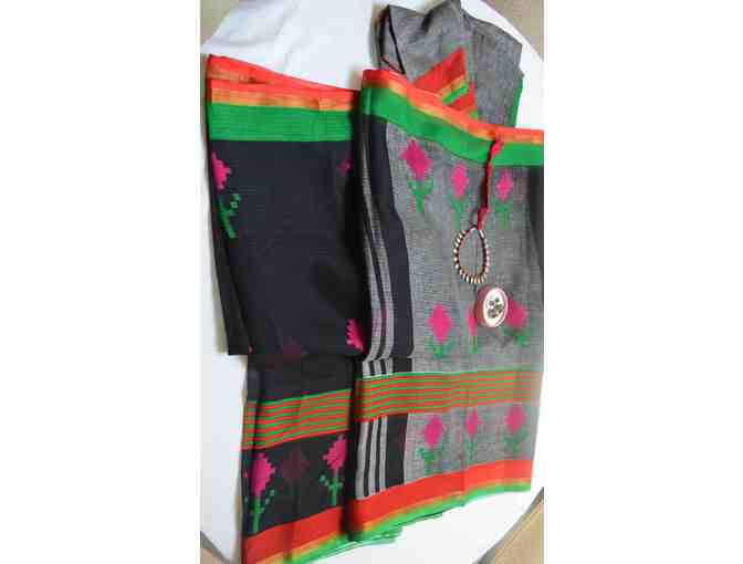 Black Beauty with Cross Stich in Kotta Saree