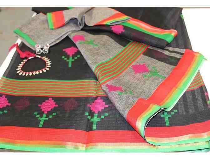 Black Beauty with Cross Stich in Kotta Saree