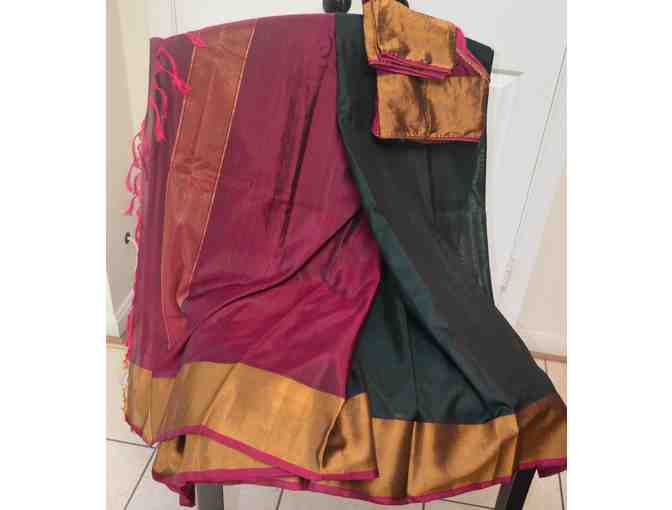 Rich Bottle Green and Majantha Silk Saree