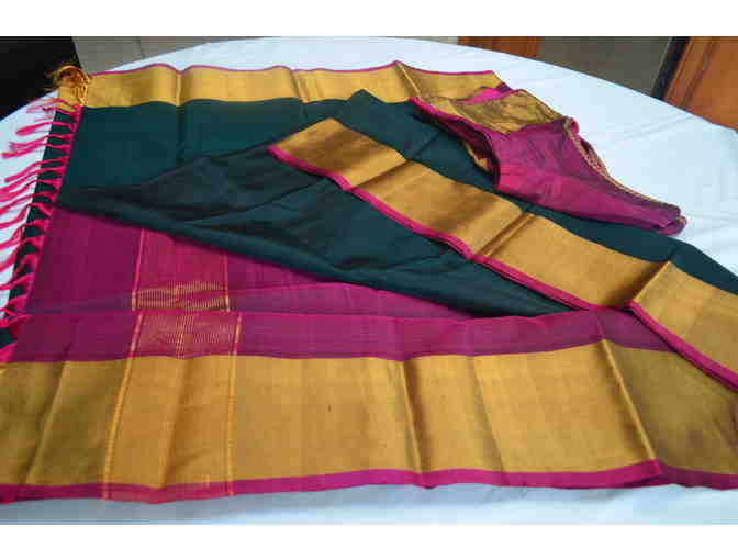 Rich Bottle Green and Majantha Silk Saree
