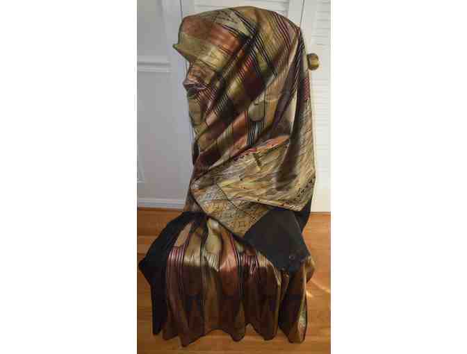 Black/Rust/Gold Benaras Silk Saree