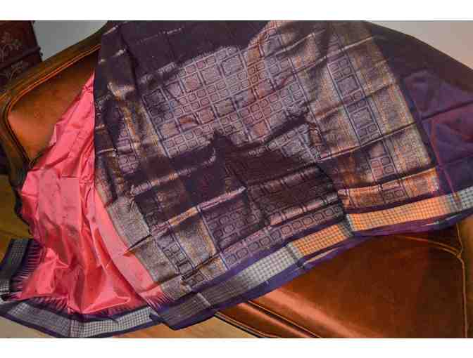 Lotus Pink and Purple Orissa Silk Saree