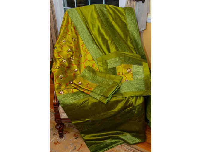 Bed set - Green Raw Silk
