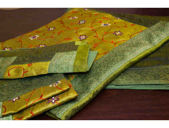 Bed set - Green Raw Silk