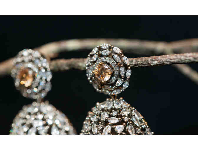 White Stone and Pearl Jhumkas Earrings