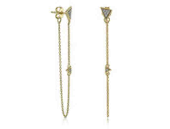 Gold and Pave Diamond Earrings