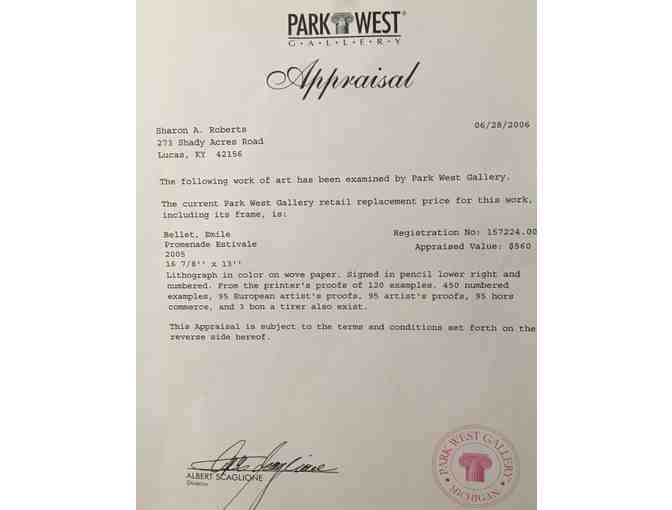 Promenade Estivale Lithograph by Emile Bellet